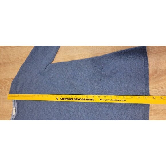 J Jill Pure Jill Blue Pullover Sweater Sz S Front Pockets Cotton/ Wool Blend - Picture 4 of 6